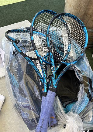 The world number 39 shared photos of her severely damaged equipment after it was returned to her.