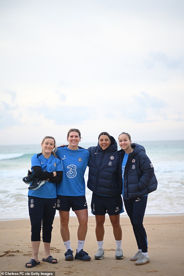 Kerr enjoyed a trip to the beach with his teammates and appeared to move well as he ran up and down the field with the ball during training.