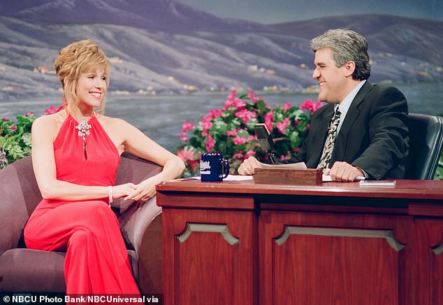 Gibbons during an interview with host Jay Leno on The Tonight Show in 1993