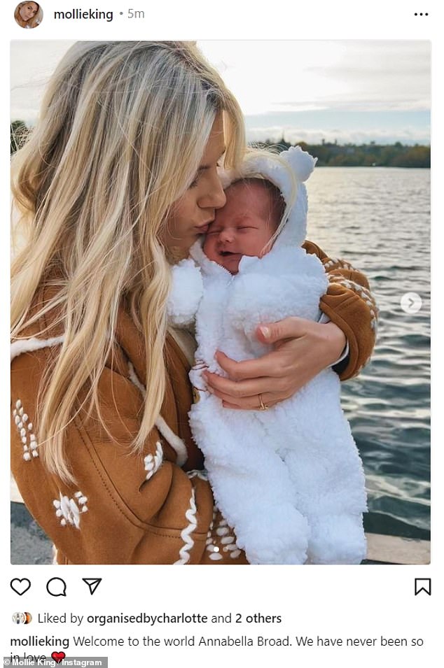 In November 2022, Mollie gave birth to Arabella when the couple announced the happy news on Instagram.