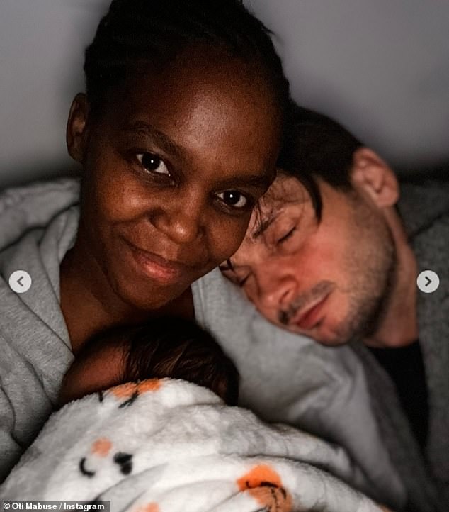 Oti, 34, and her husband Marius Lepure, 41, became parents in November 2023 after their newborn was born prematurely with an infection and spent six weeks in intensive care.