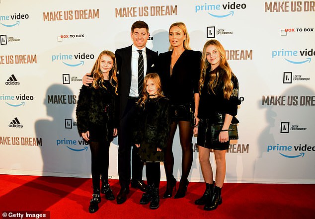 Former Liverpool and England ace Gerrard has four children with his wife Alex: daughters Lilly, Lexie, 18, and Lourdes, 13, and a son called Lio, eight (pictured in 2018).