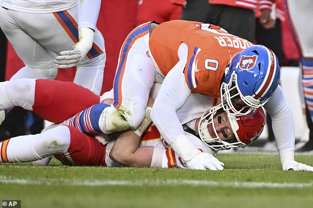 Carson Wentz is sacked by Jonathan Cooper for the backup QB in Denver on a tough afternoon