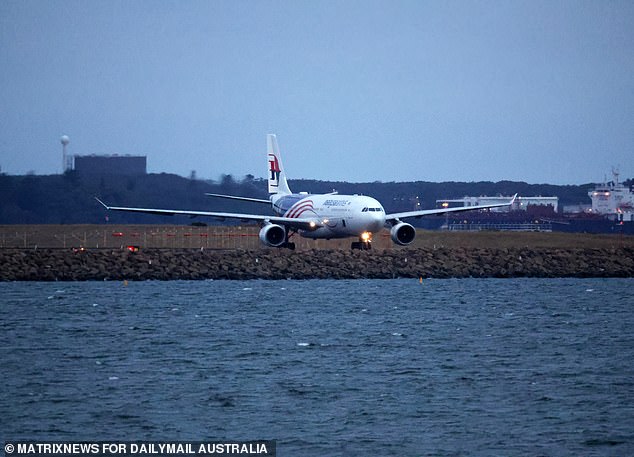 Malaysia Airlines MH122 Airbus-A330 at Sydney International Airport on August 14, 2023