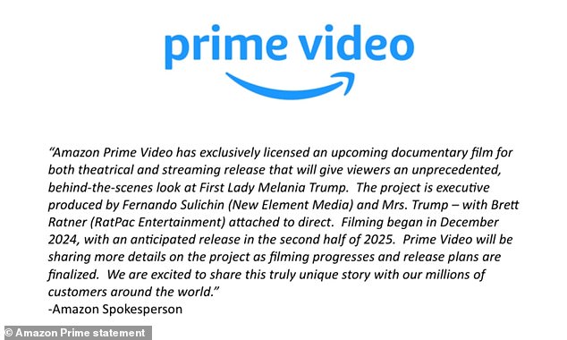 1736135985 195 First Lady Melania Trump signs movie deal with Amazon as