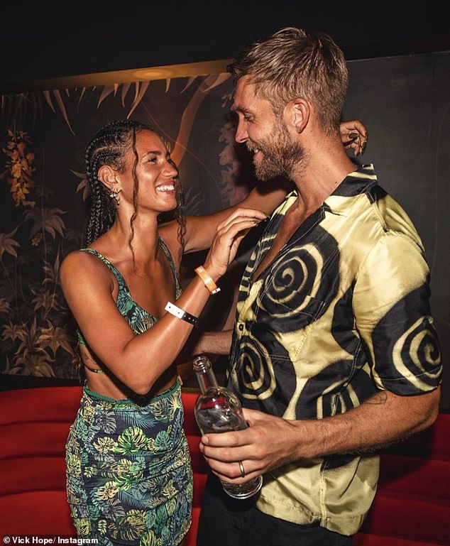 Vick shared a series of sweet snaps from her summer holiday in Ibiza with Calvin and her friends.