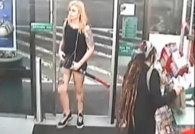 Amati is caught on CCTV casually walking towards Enmore service station with a 2kg ax and hiding an 18cm knife in her back pocket at 2.20am on 6 January 2017.