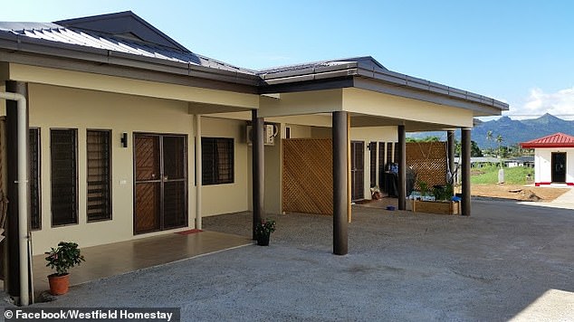 The 26-year-old was making a brief stopover at Westfield Homestay (pictured) in Nadi when a guest brutally attacked her.