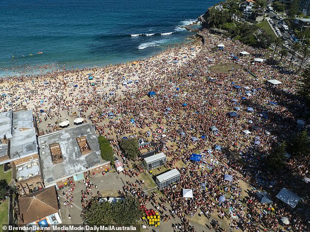 The Irish expat was among 10,000 revelers who spent Christmas Day at Brontë Beach.