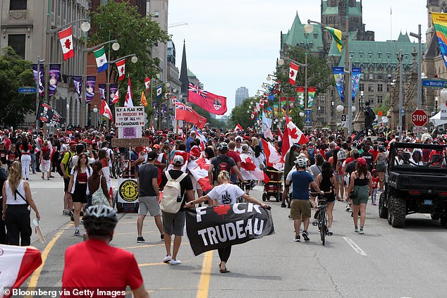 Protesters in Ottawa are expressing their disgust for the Liberal leader in 2022 as his popularity has continued to decline since then