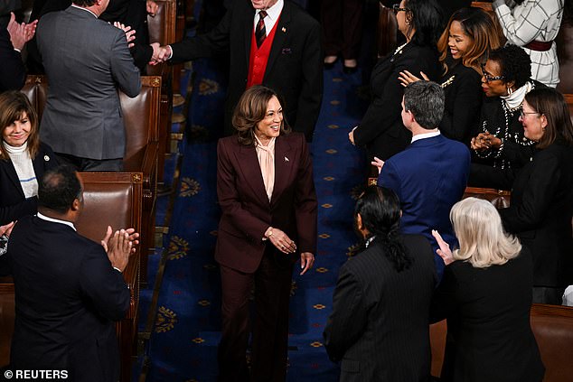 Vice President Kamala Harris is captured Monday as she presides over the House of Representatives chamber as she presides over the session to certify the victory of her 2024 opponent, President-elect Donald Trump