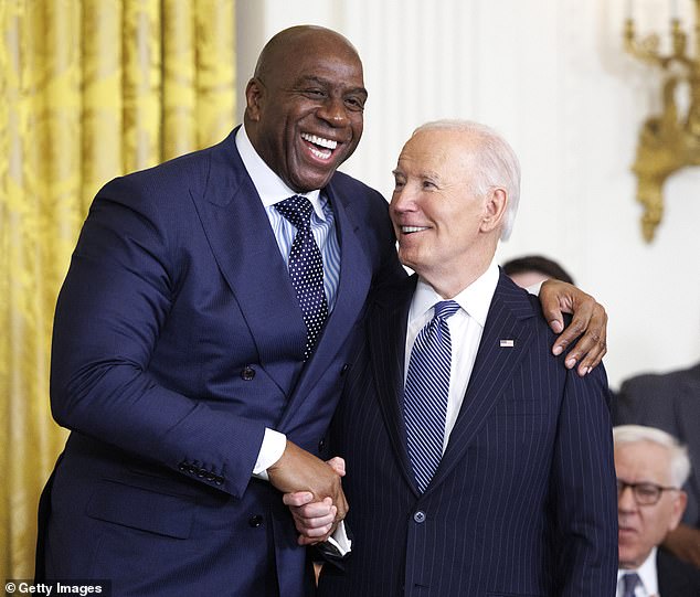 NBA legend Magic Johnson collected the prestigious honor at the White House on Saturday.