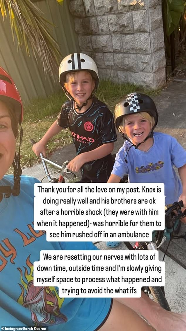 She also gave fans an update on her Instagram Story, revealing that Knox is doing great and that her siblings 