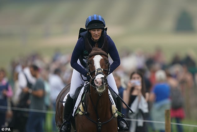 Zara Tindall rides Class Affair during the cross country element of Defender Burghley Horse Trials on Monday