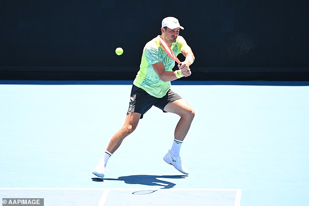 The polarizing Australian was eliminated from the court in just 61 minutes when he lost in straight sets to Slovakian Jozef Kovalik.