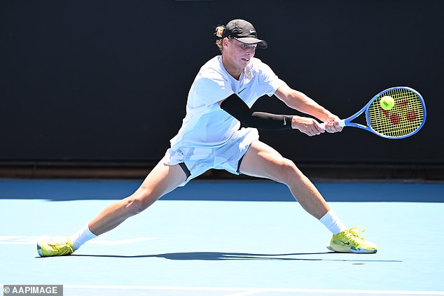 The news was no better for Cruz Hewitt (pictured), who also lost in straight sets, but unlike Tomic, the 16-year-old will have many more opportunities to play in the Grand Slam at home.