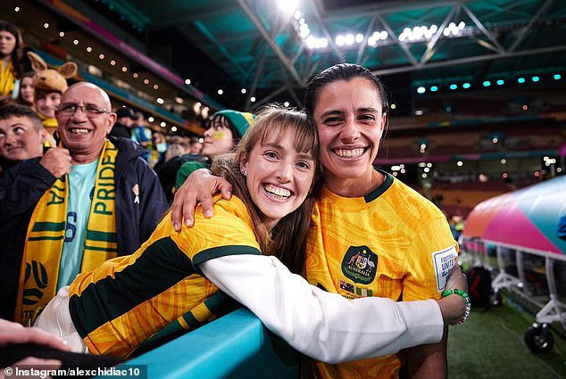 Alex Chidiac is pictured with his partner Erin, Player Relations Manager at Professional Footballers Australia.