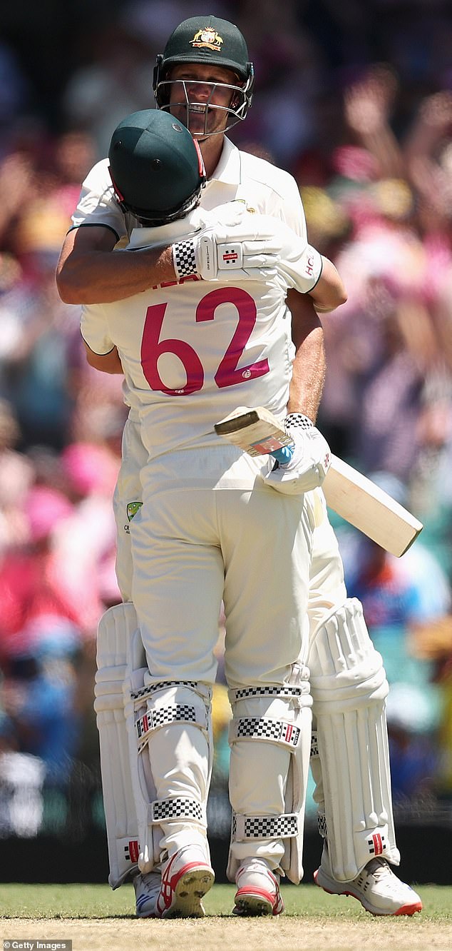 Webster also confirmed the teammate he partied the most with in Sydney: cult hero Travis Head (the pair are pictured, after the Aussies won the fifth test).