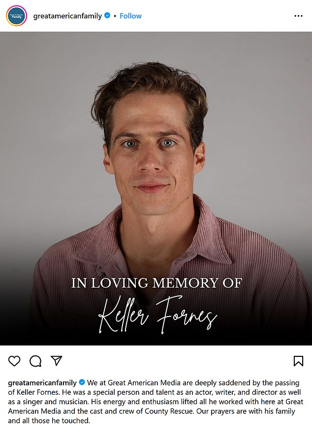 Great American Family's verified Instagram and X pages posted a tribute to the beloved actor on Monday.