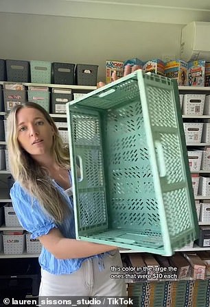 Lauren bought a stack of boxes so she could keep her things organized at home.