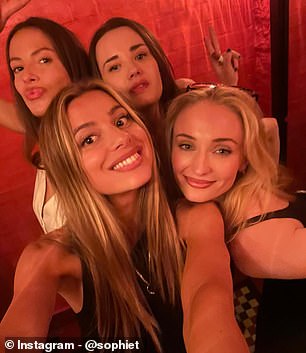 Other images showed her skiing and partying with her friends (view)