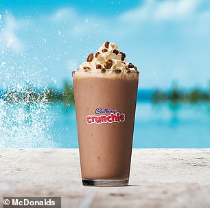 Macca's new Crunchie Frappe is also perfect for those who want something icy to beat the summer heat.