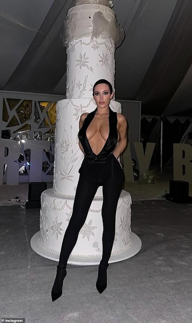 Censori Dons Black Jumpsuit With Plunging Neckline For Star-Studded Birthday Party