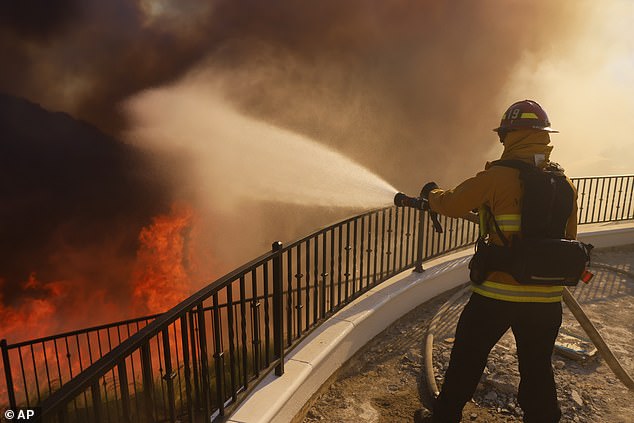 More than 100 firefighters and strike teams are now battling the fire, which only started around 10.30am on Tuesday.