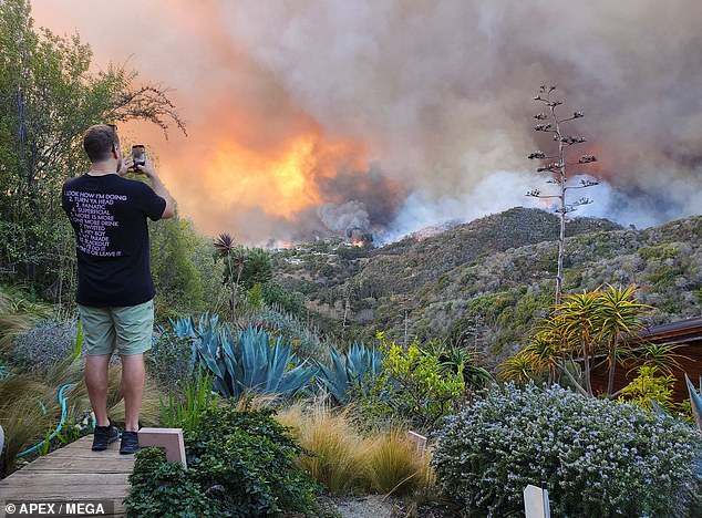 Spencer documented firefighters' attempts to contain the fire with a video posted to her Instagram stories.