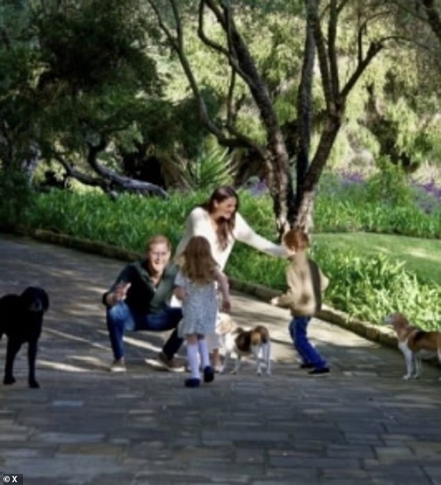 Meghan and Harry released an Archewell Foundation Christmas card featuring a photograph of the couple's rarely seen children, Prince Archie, five, and Princess Lilibet, three, for the first time in years.