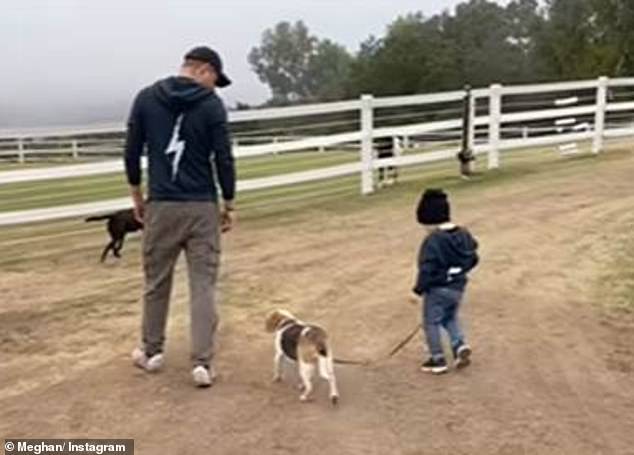 Adorable video showed Prince Harry and his son Archie walking Guy