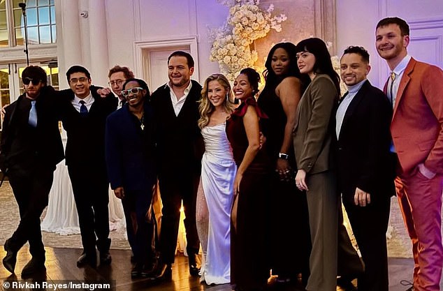 The couple was joined by nine exes 