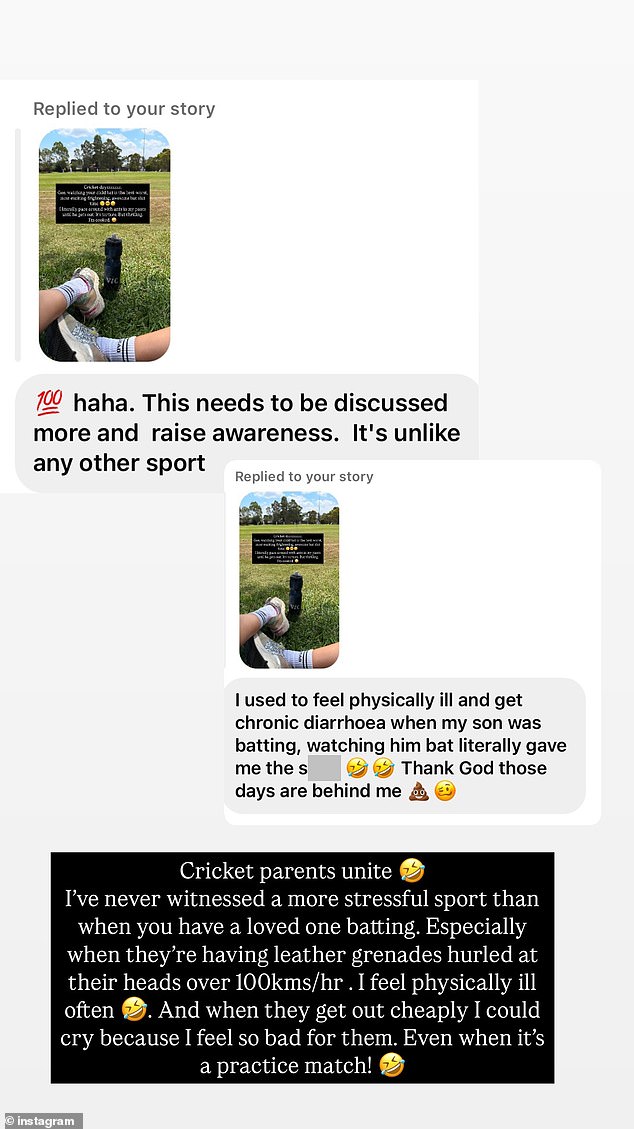 Bec shared a second image showing a couple of responses to her sentiment, proving she wasn't alone with her cricket crisis.