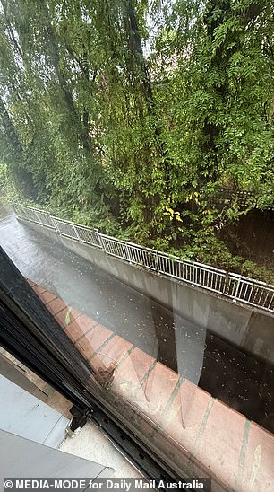 The narrow window sill and the huge drop outside Samia's bedroom window.