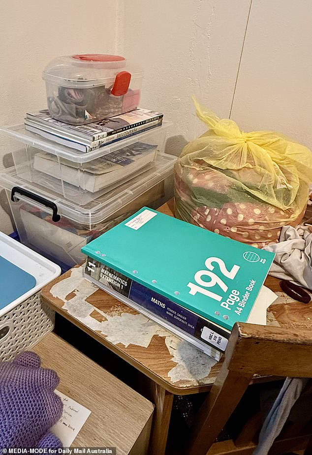 High school textbooks and workbooks remained on his desk, along with a to-do list with his goals for the coming week.