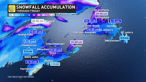 Baron - Atlantic Canada Snowfall Totals - Jan8