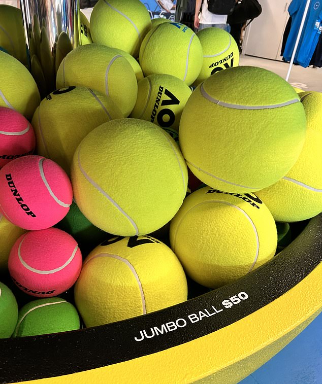 Giant tennis balls are back again this year and the fluffy balls are $50 each