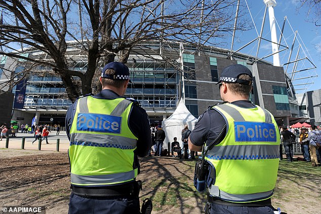 The 65-year-old allegedly performed the salute twice on successive days at the Victoria Police Academy in Glen Waverley before saying the words 