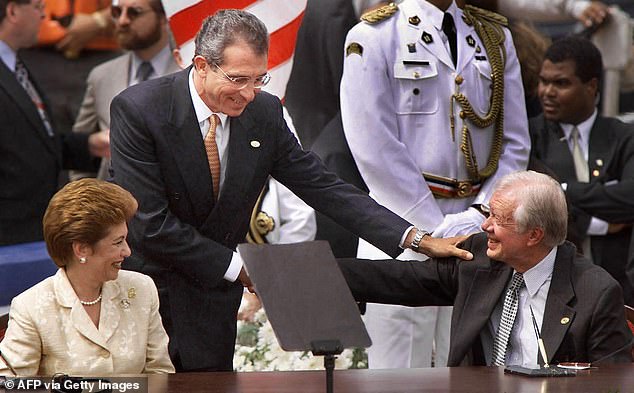 Ronald Reagan argued against Jimmy Carter returning it to Panama in 1978 (pictured above). And George HW Bush invaded in 1989 and overthrew the Panamanian dictator, partly to protect the Canal Zone.