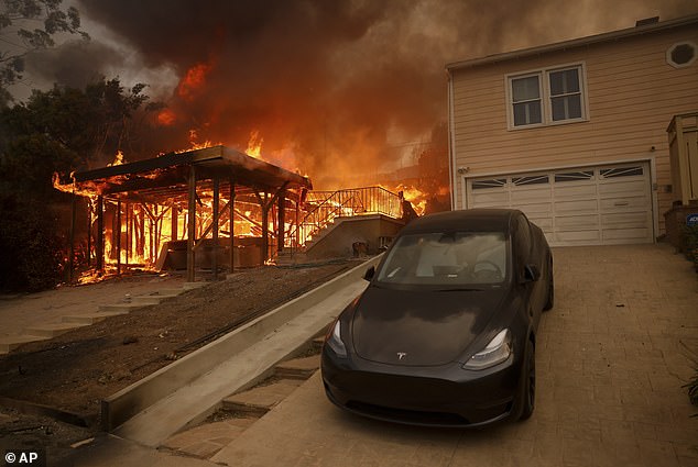 The Palisades Fire, one of three unprecedented wildfires terrorizing Southern California, has burned more than 15,000 acres of land and destroyed approximately 1,000 structures. Tens of thousands of Los Angeles residents are currently under evacuation orders; one house is Pacific Palisades in Wednesday's photo