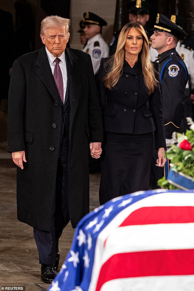 The Trumps pay their respects to late President Jimmy Carter