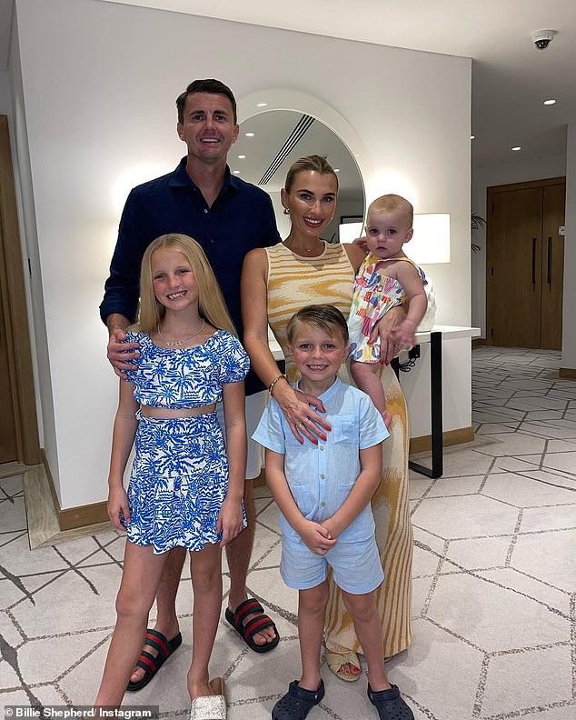 Former TOWIE star Billie shares three children with her husband Greg: Nelly, 10, Arthur, seven, and Margot, 21 months.