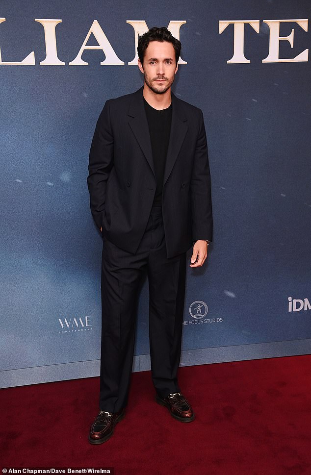 Jonah Hauer-King, 29, opted for an elegant all-black ensemble consisting of a jacket and tailored pants.