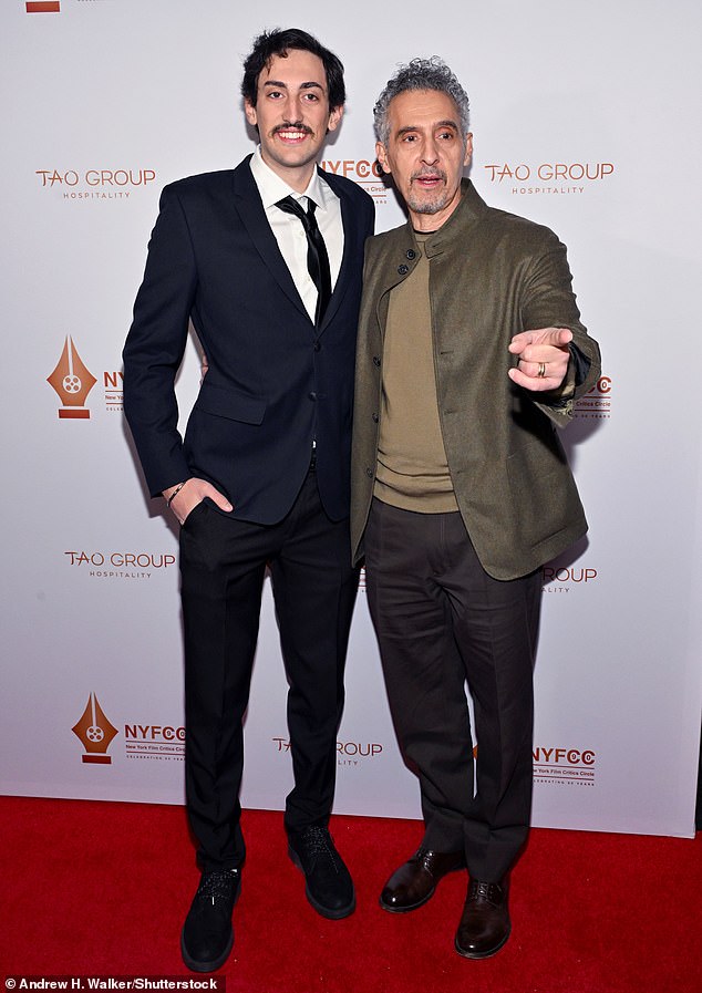 John Turturro, 67, was accompanied by his handsome son Diego Turturro, 24, at the event.