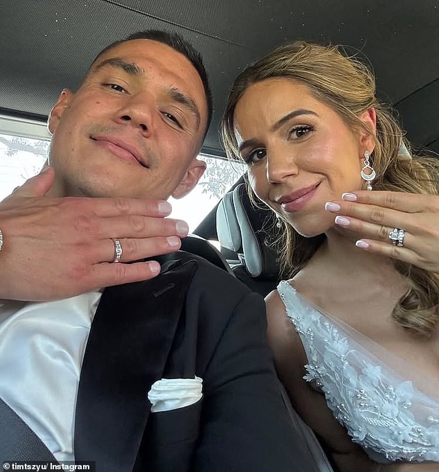 Tim Tszyu and his long-time partner Alexandra Constantine exchanged vows last month