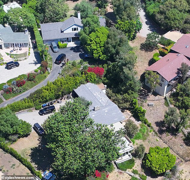 Aerial photos obtained exclusively by DailyMail.com show the home's proximity to nearby Secret Service property