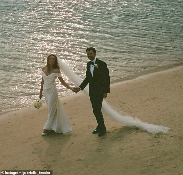 Gabriella's brother Ben and his partner Rebecca tied the knot on Sydney beach and celebrated their union at a rooftop venue overlooking the Harbor Bridge and Opera House.