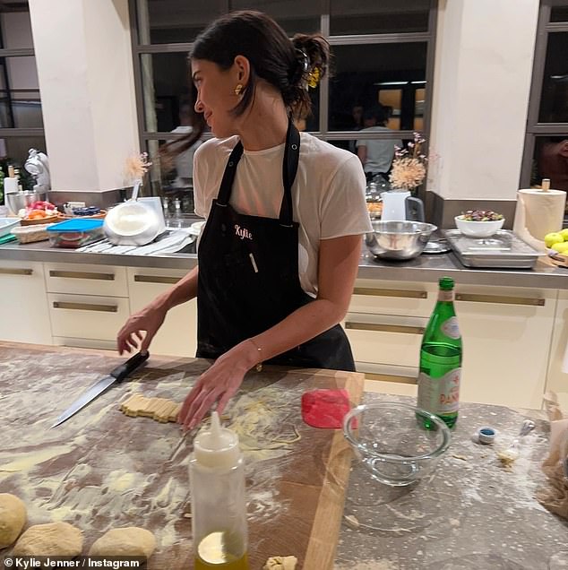 Kylie Jenner showed off her cooking skills during a pasta session with Khloe and Kris