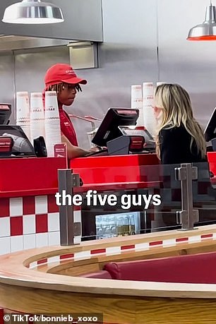 Blue, 25, made several suggestive comments to the cashier