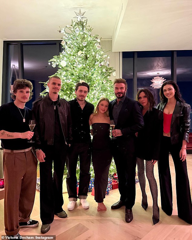 Victoria and David and their other children Cruz, Romeo and Harper spent Christmas with Brooklyn and Nicola at the Peltz family estate in Miami